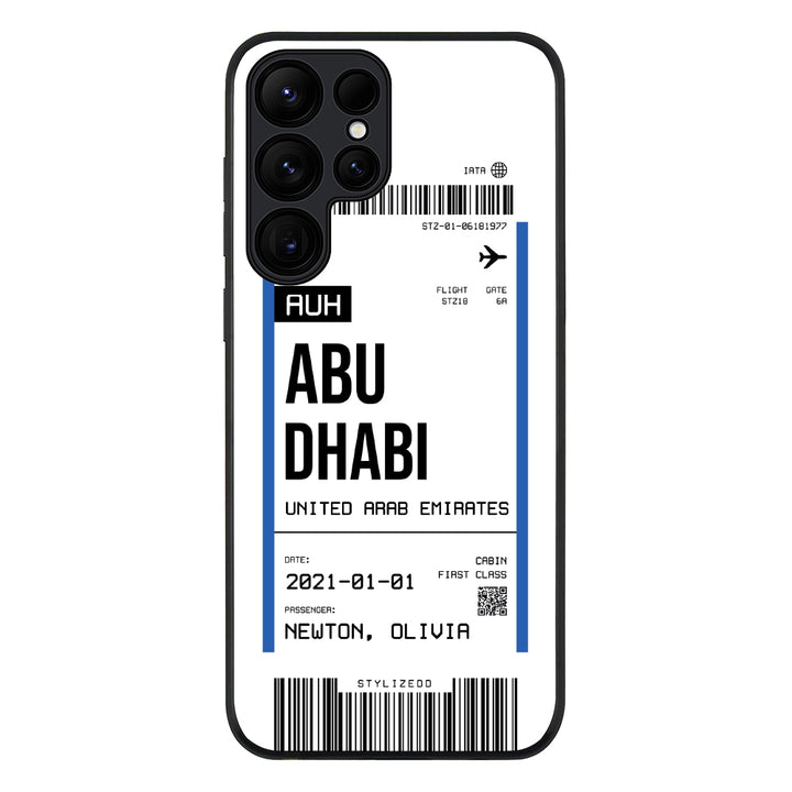 Samsung Galaxy S24 Ultra / Rugged Black Custom Flight Boarding Pass Ticket Phone Case - Samsung S Series - Stylizedd.com