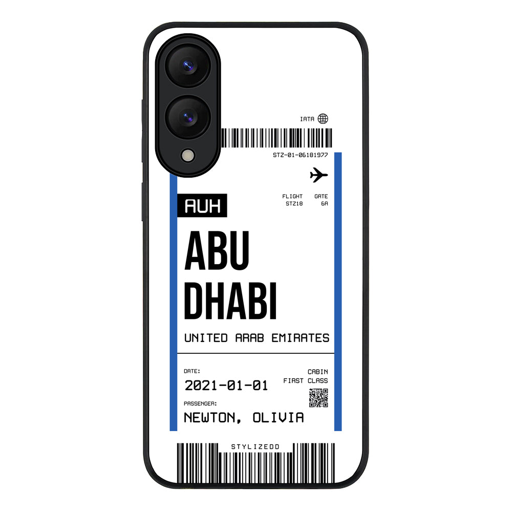 Samsung Galaxy S25 Edge / Rugged Black Custom Flight Boarding Pass Ticket Phone Case - Samsung S Series - Stylizedd.com
