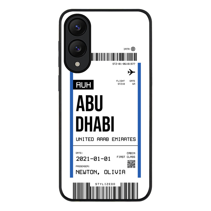 Samsung Galaxy S25 Edge / Rugged Black Custom Flight Boarding Pass Ticket Phone Case - Samsung S Series - Stylizedd.com