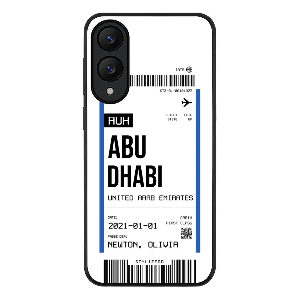 Custom Flight Boarding Pass Ticket Phone Case - Samsung S Series - Galaxy S25 Edge / Rugged Black