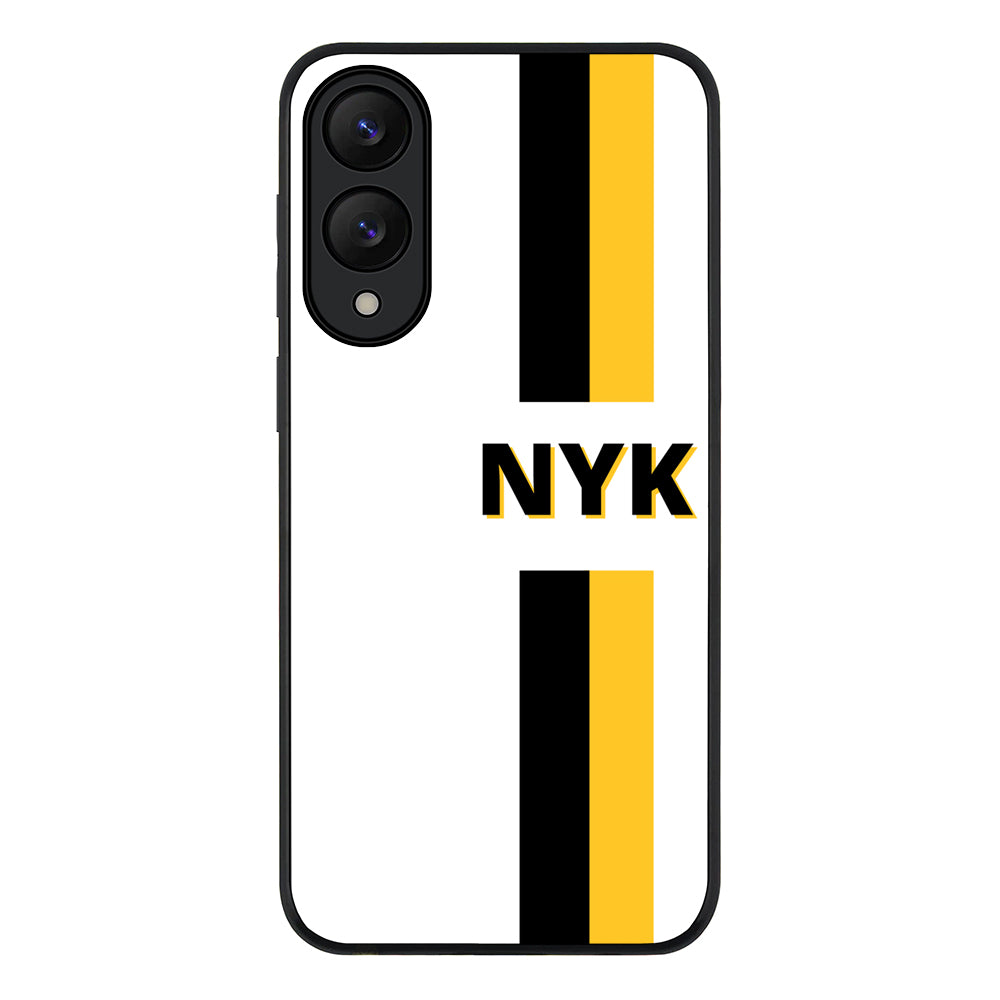 Samsung Galaxy S25 Edge / Rugged Black Custom Striped Monogram Phone Case - Samsung S Series - Stylizedd.com