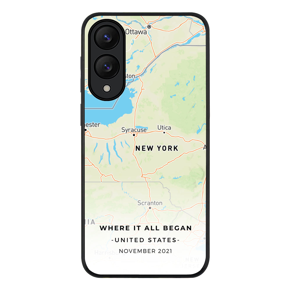 Samsung Galaxy S25 Edge / Rugged Black Personalized map, Phone Case - Samsung S Series - Stylizedd.com