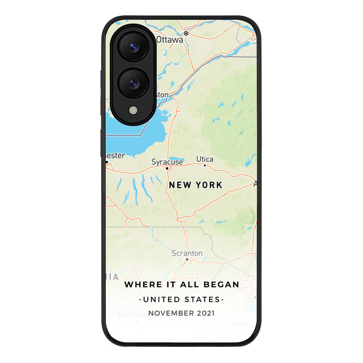 Samsung Galaxy S25 Edge / Rugged Black Personalized map, Phone Case - Samsung S Series - Stylizedd.com