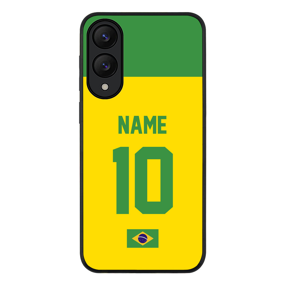Samsung Galaxy S25 Edge / Rugged Black Personalized Football Jersey Phone Case Custom Name & Number - Samsung S Series - Stylizedd.com