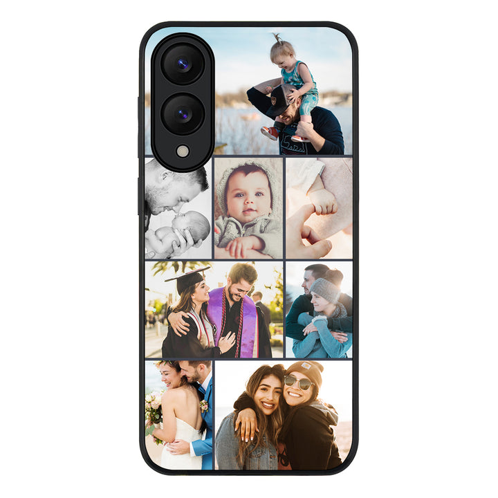 Samsung Galaxy S25 Edge / Rugged Black Personalised Photo Collage Grid Phone Case - Samsung S Series - Stylizedd.com