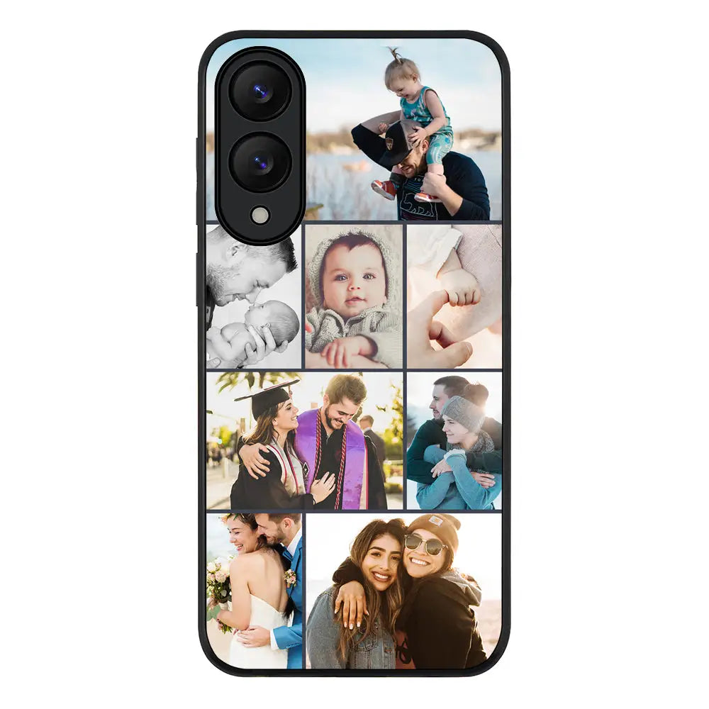 Personalised Photo Collage Grid Phone Case - Samsung S Series - Galaxy S25 Edge / Rugged Black