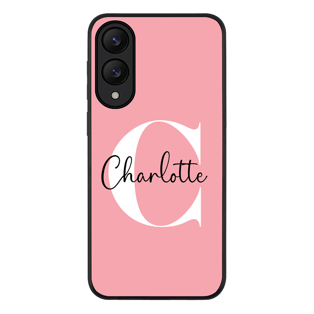 Samsung Galaxy S25 Edge / Rugged Black Custom Monogram Large Initial Name & Letter, Phone Case - Samsung S Series - Stylizedd.com