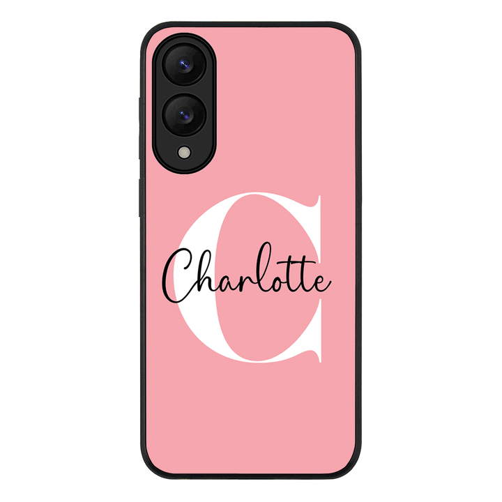 Samsung Galaxy S25 Edge / Rugged Black Custom Monogram Large Initial Name & Letter, Phone Case - Samsung S Series - Stylizedd.com