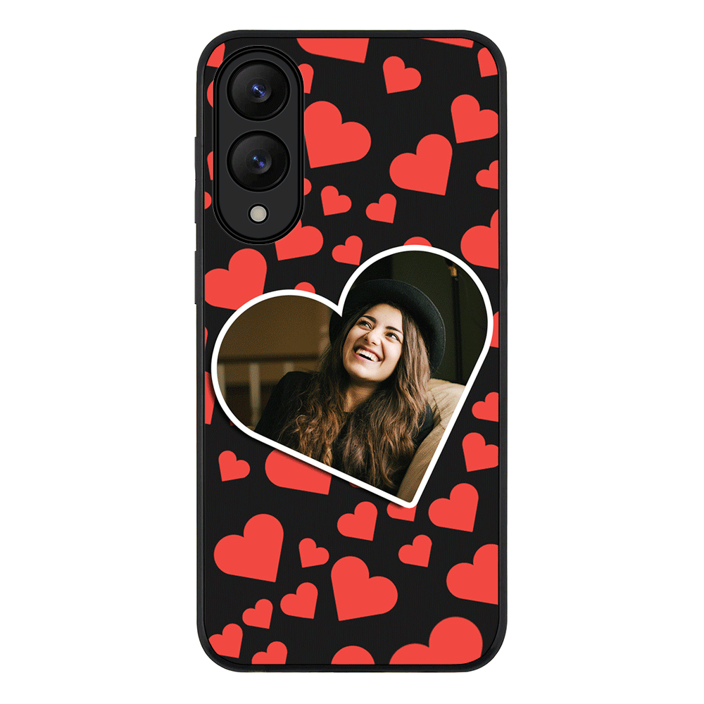 Samsung Galaxy S25 Edge / Rugged Black Custom Photo Heart shaped, Phone Case - Samsung S Series - Samsung S Series - Stylizedd.com