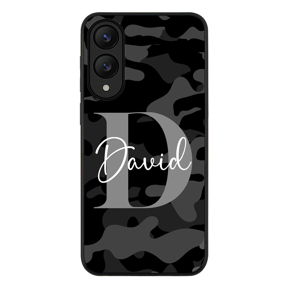 Samsung Galaxy S25 Edge / Rugged Black Personalized Name Camouflage Military Camo Phone Case - Samsung S Series - Stylizedd.com