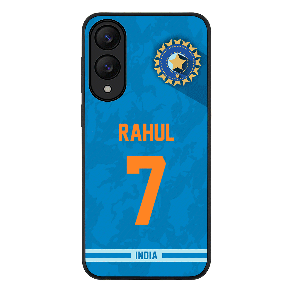 Samsung Galaxy S25 Edge / Rugged Black Personalized Cricket Jersey Phone Case Custom Name & Number - Samsung S Series - Stylizedd.com