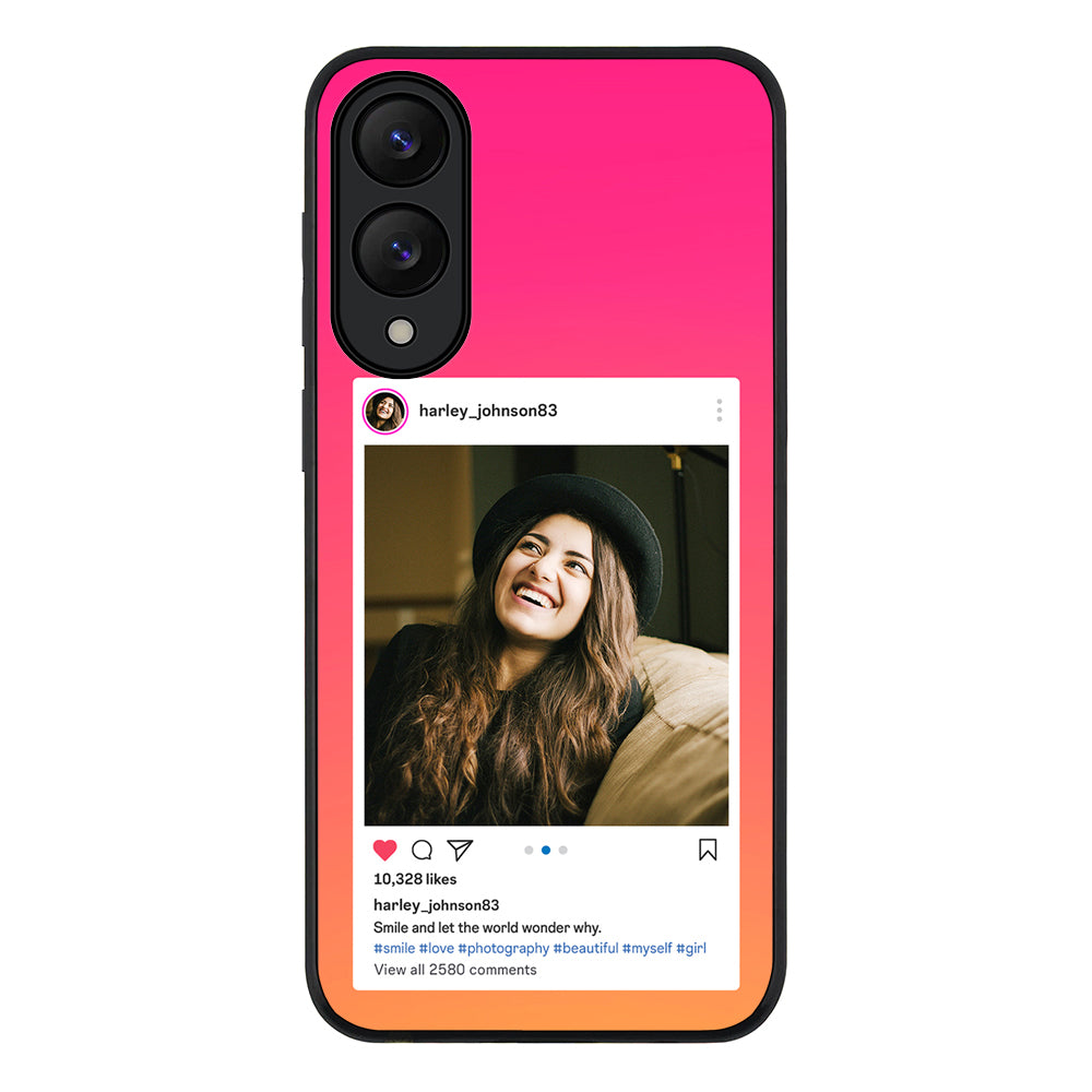 Samsung Galaxy S25 Edge / Rugged Black Custom Photo Instagram Post Template, Phone Case - Samsung S Series - Stylizedd.com