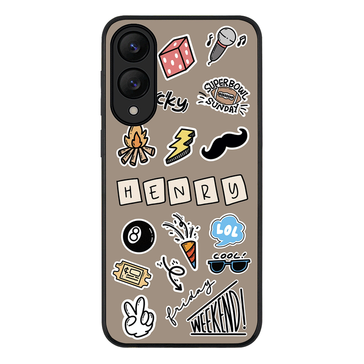 Samsung Galaxy S25 Edge / Rugged Black Personalized Name Lucky Guy Sticker, Phone Case - Samsung S Series - Stylizedd.com