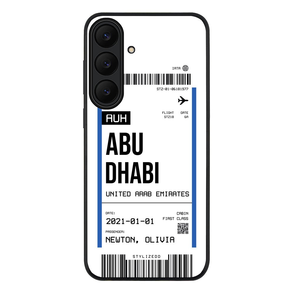 Samsung Galaxy S25 FE / Rugged Black Custom Flight Boarding Pass Ticket Phone Case - Samsung S Series - Stylizedd.com