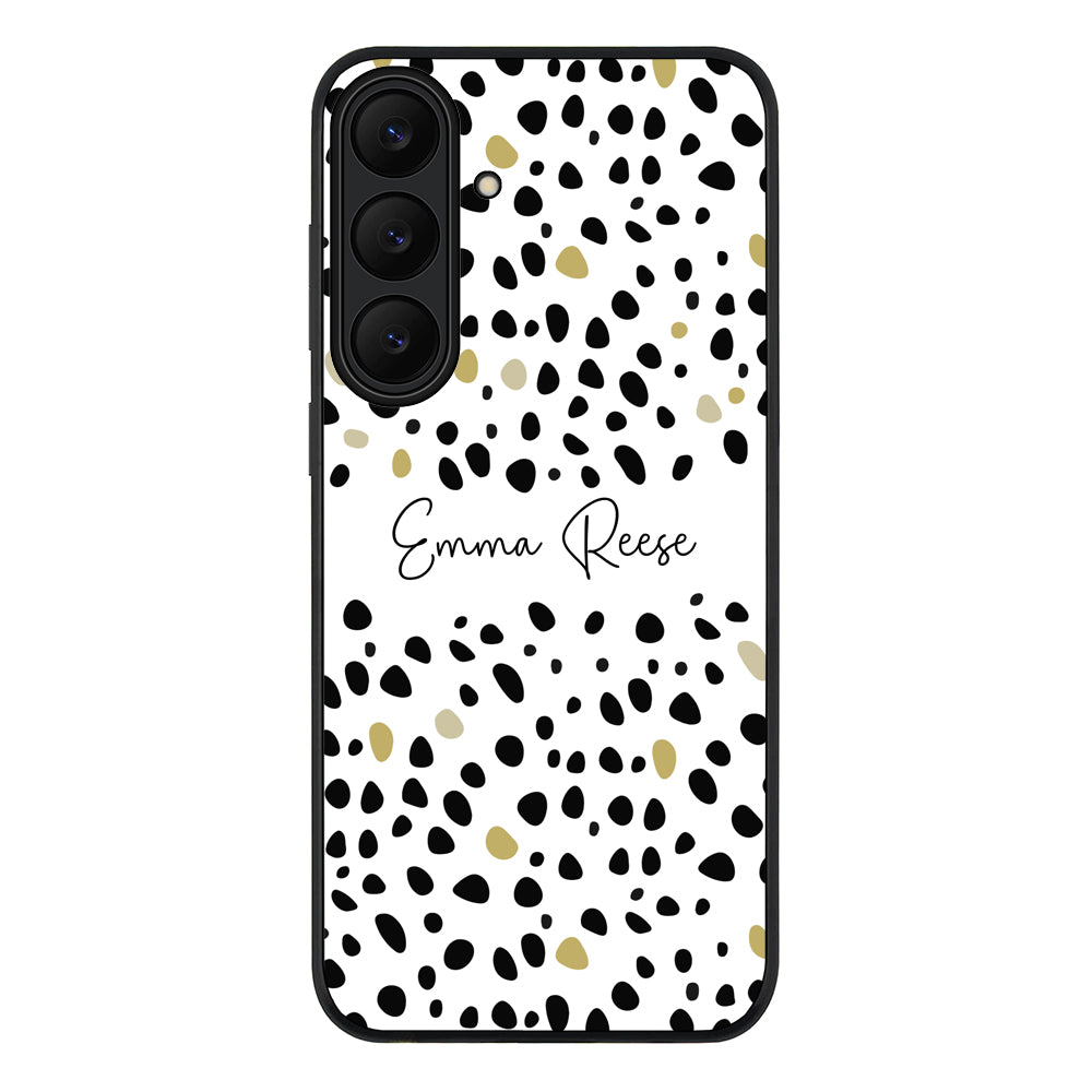 Samsung Galaxy S25 FE / Rugged Black Pebble Multi Color Custom Text, My Name Phone Case - Samsung S Series - Stylizedd.com