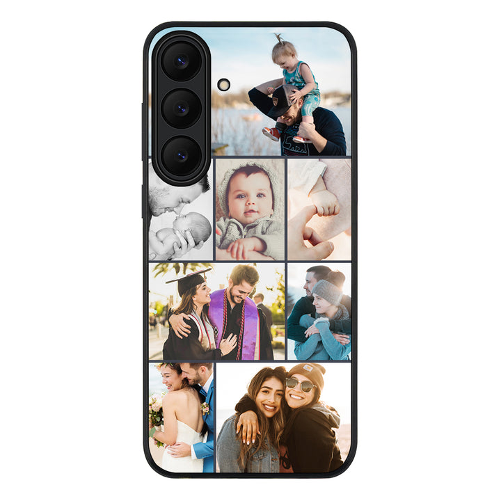 Samsung Galaxy S25 FE / Rugged Black Personalised Photo Collage Grid Phone Case - Samsung S Series - Stylizedd.com