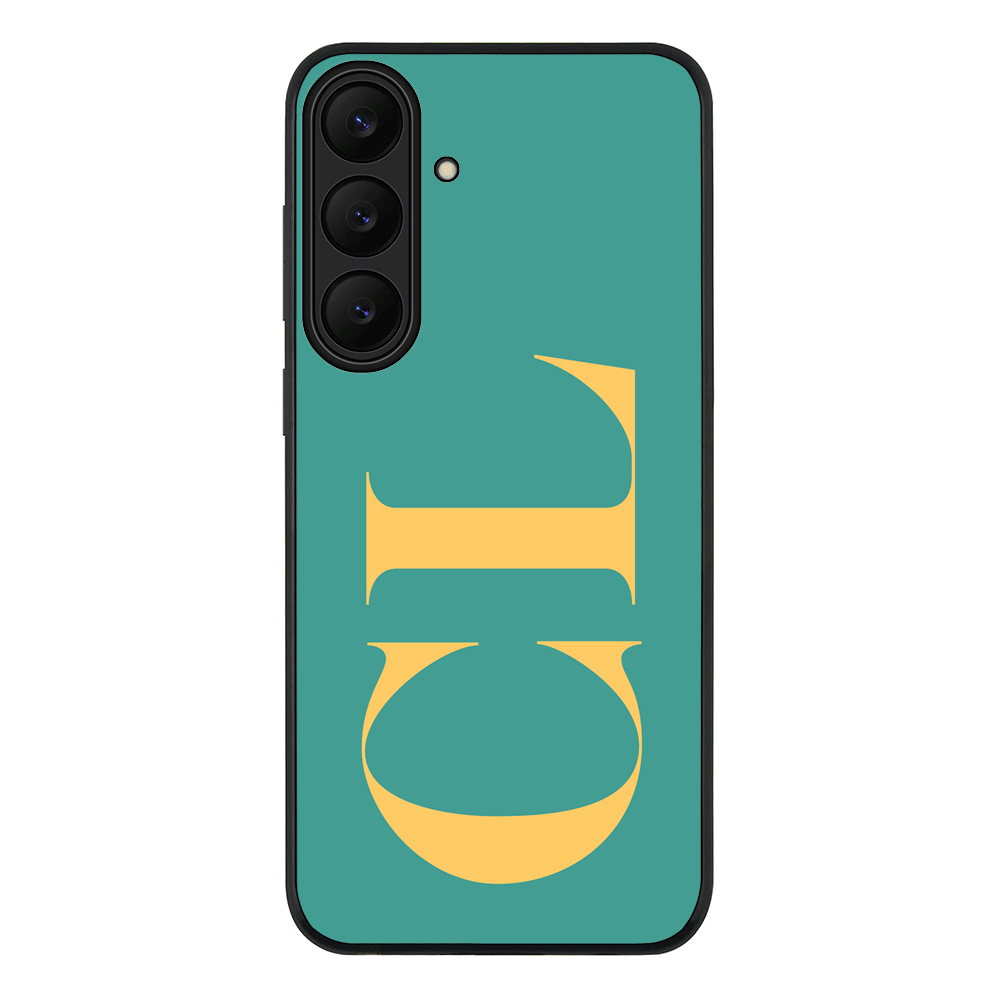 Samsung Galaxy S25 FE / Rugged Black Personalized Monogram Large Initial 3D Shadow Text, Phone Case - Samsung S Series - Stylizedd.com