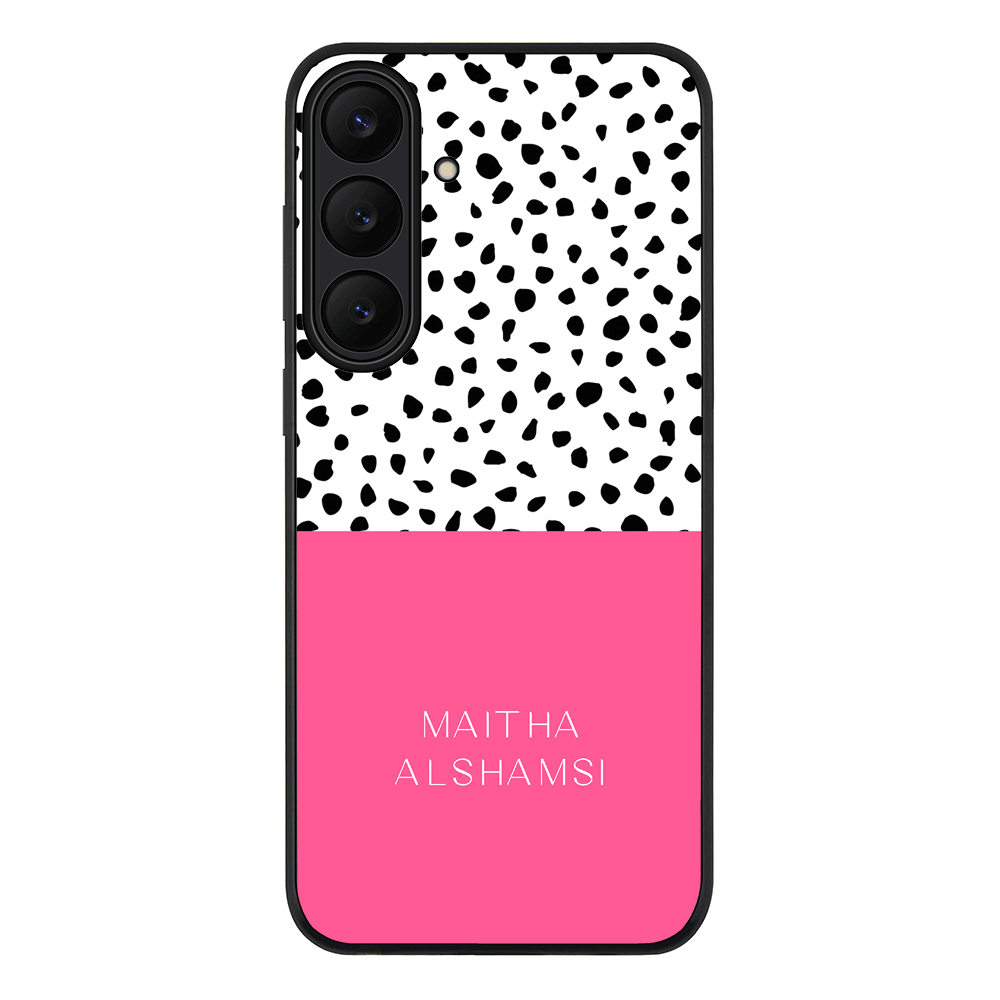 Samsung Galaxy S25 FE / Rugged Black Personalized Text Colorful Spotted Dotted, Phone Case - Samsung S Series - Stylizedd.com