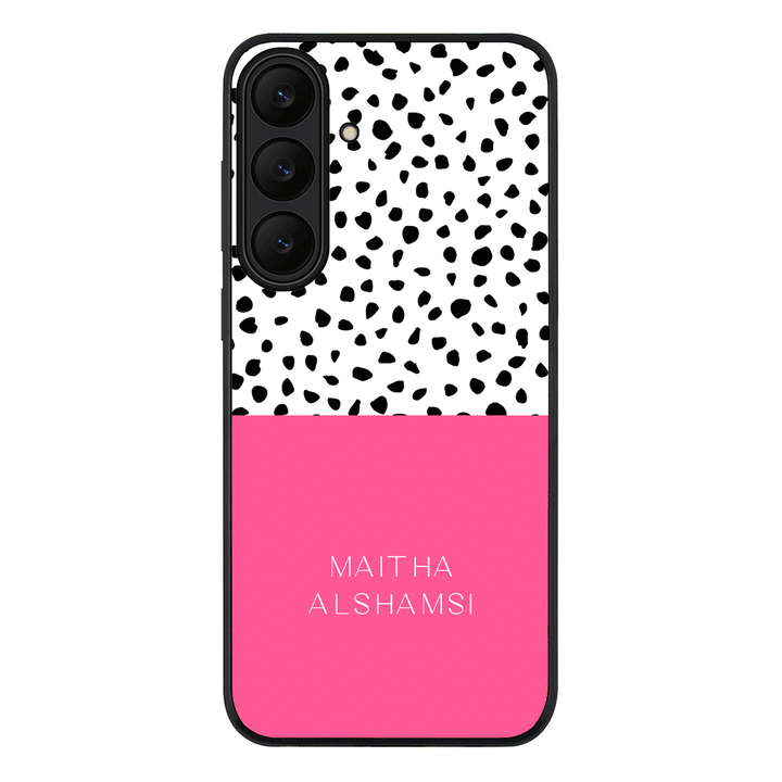 Samsung Galaxy S25 FE / Rugged Black Personalized Text Colorful Spotted Dotted, Phone Case - Samsung S Series - Stylizedd.com