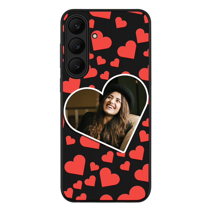 Samsung Galaxy S25 FE / Rugged Black Custom Photo Heart shaped, Phone Case - Samsung S Series - Samsung S Series - Stylizedd.com