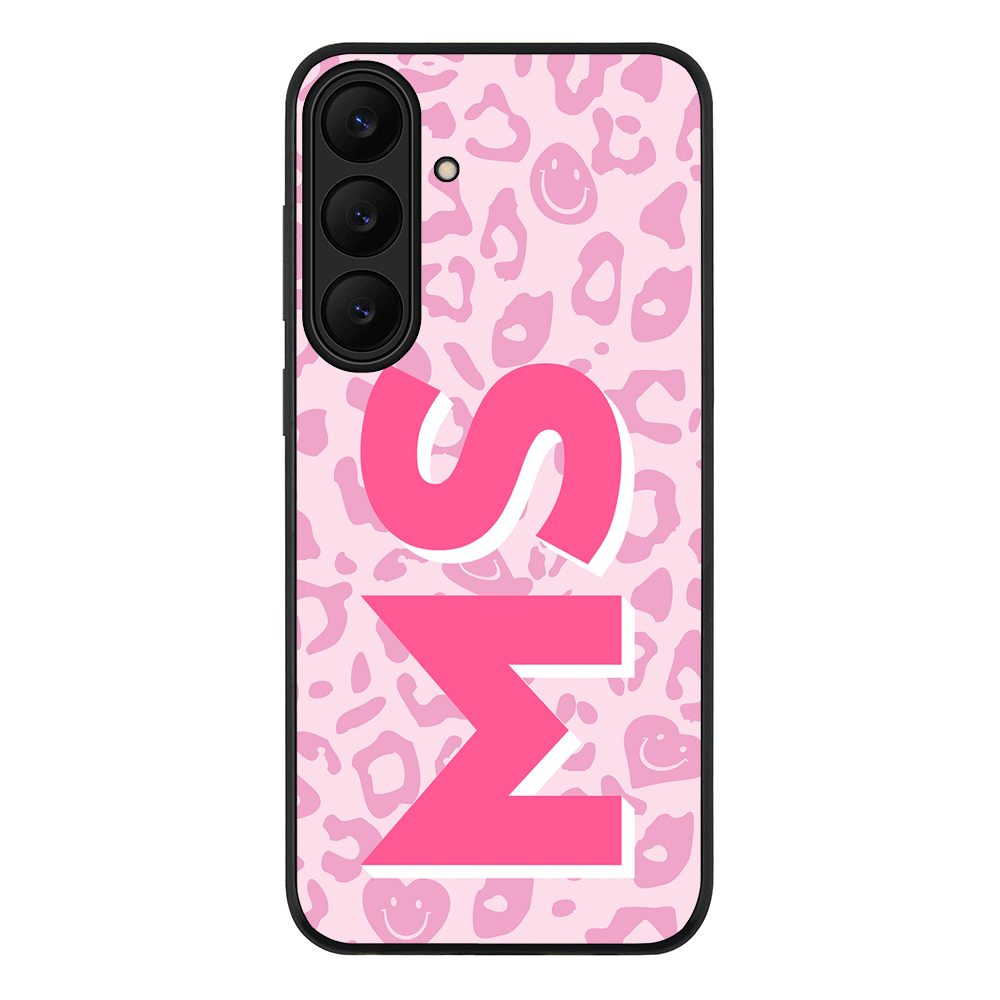 Samsung Galaxy S25 FE / Rugged Black Custom Monogram Initial 3D Shadow Text Seamless Pattern, Phone Case - Samsung S Series - Stylizedd.com