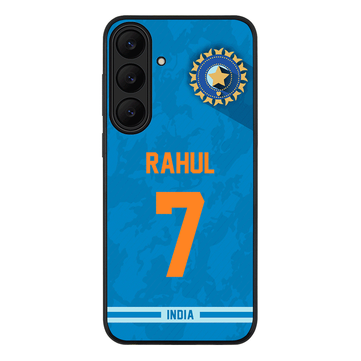 Samsung Galaxy S25 FE / Rugged Black Personalized Cricket Jersey Phone Case Custom Name & Number - Samsung S Series - Stylizedd.com