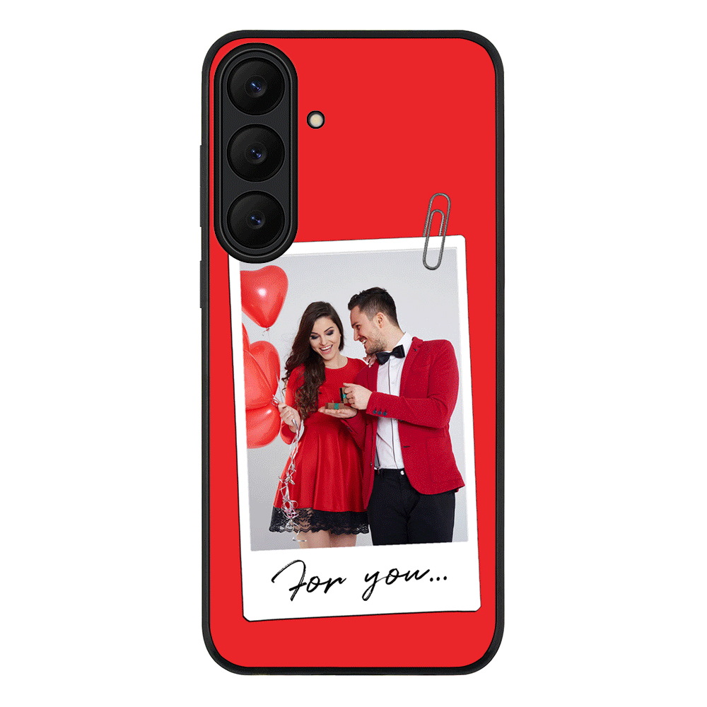 Samsung Galaxy S25 FE / Rugged Black Personalized Polaroid Photo Valentine, Phone Case - Samsung S Series - Stylizedd.com
