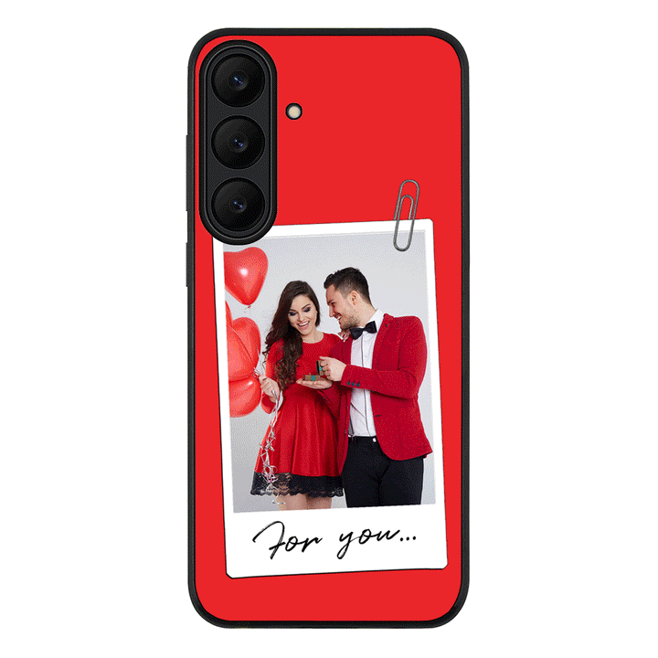 Samsung Galaxy S25 FE / Rugged Black Personalized Polaroid Photo Valentine, Phone Case - Samsung S Series - Stylizedd.com
