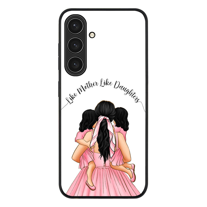 Samsung Galaxy S25 Plus / Rugged Black Mother 2 daughters Custom Clipart, Text Phone Case - Samsung S Series - Stylizedd.com