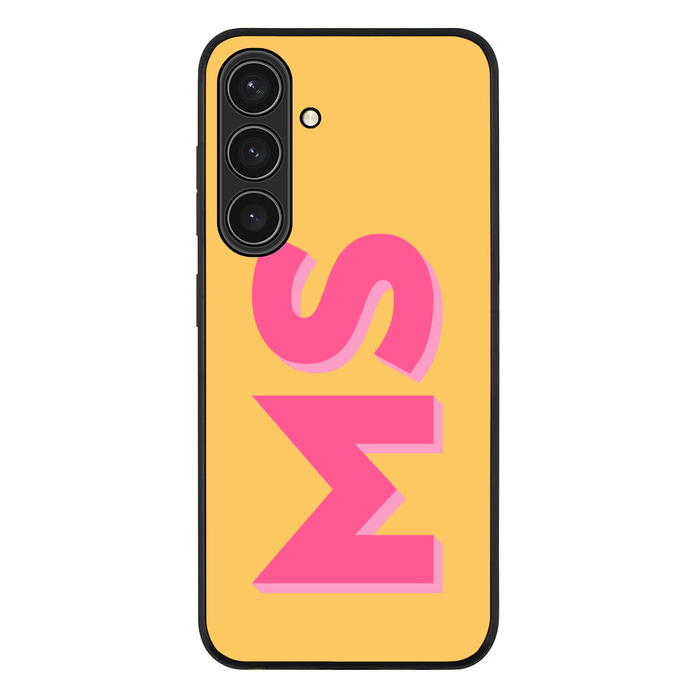 Samsung Galaxy S25 Plus / Rugged Black Personalized Monogram Initial 3D Shadow Text Phone Case - Samsung S Series - Stylizedd.com