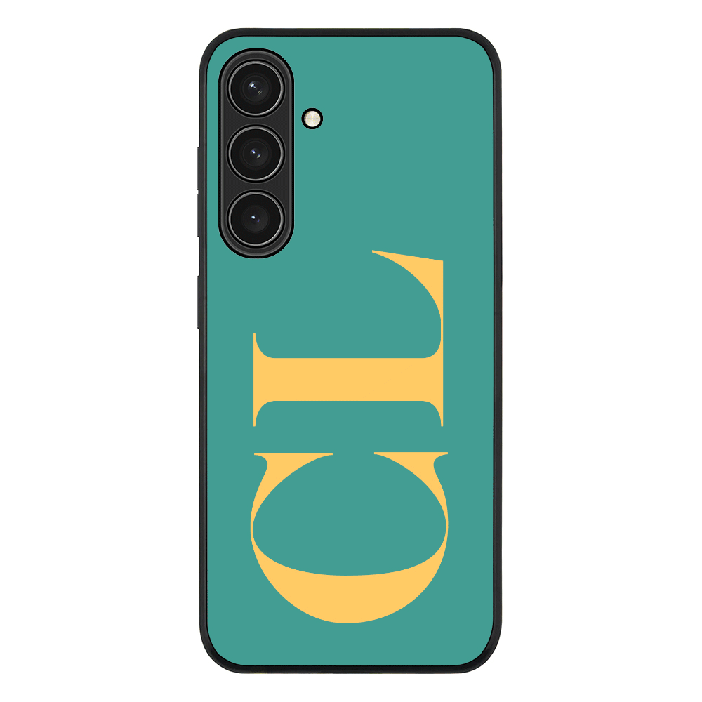 Samsung Galaxy S25 Plus / Rugged Black Personalized Monogram Large Initial 3D Shadow Text, Phone Case - Samsung S Series - Stylizedd.com