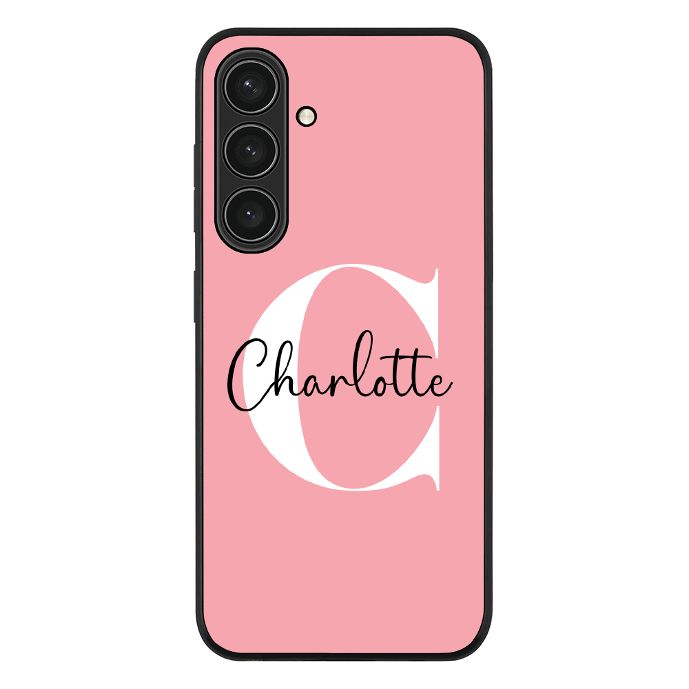Samsung Galaxy S25 Plus / Rugged Black Custom Monogram Large Initial Name & Letter, Phone Case - Samsung S Series - Stylizedd.com