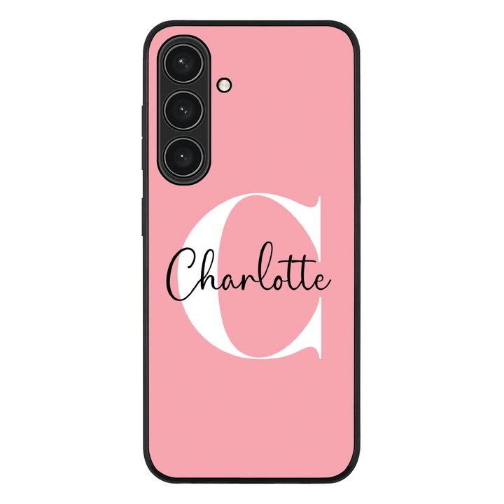 Samsung Galaxy S25 Plus / Rugged Black Custom Monogram Large Initial Name & Letter, Phone Case - Samsung S Series - Stylizedd.com