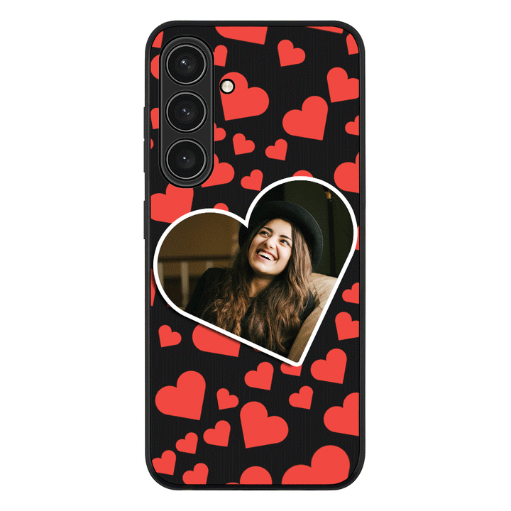 Samsung Galaxy S25 Plus / Rugged Black Custom Photo Heart shaped, Phone Case - Samsung S Series - Samsung S Series - Stylizedd.com
