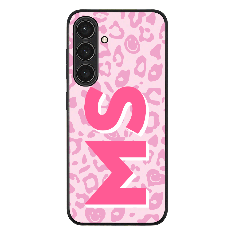 Samsung Galaxy S25 Plus / Rugged Black Custom Monogram Initial 3D Shadow Text Seamless Pattern, Phone Case - Samsung S Series - Stylizedd.com