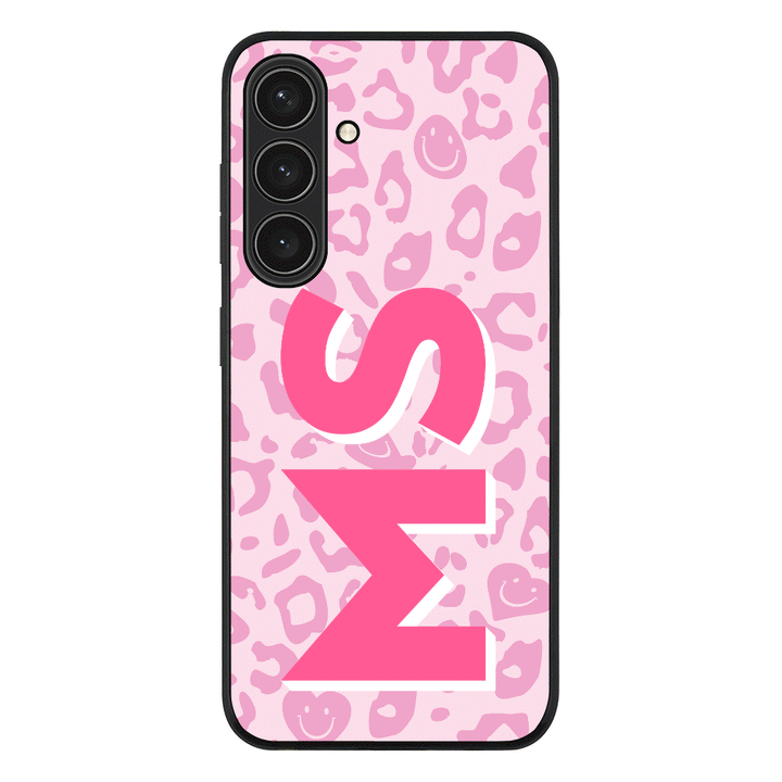 Samsung Galaxy S25 Plus / Rugged Black Custom Monogram Initial 3D Shadow Text Seamless Pattern, Phone Case - Samsung S Series - Stylizedd.com