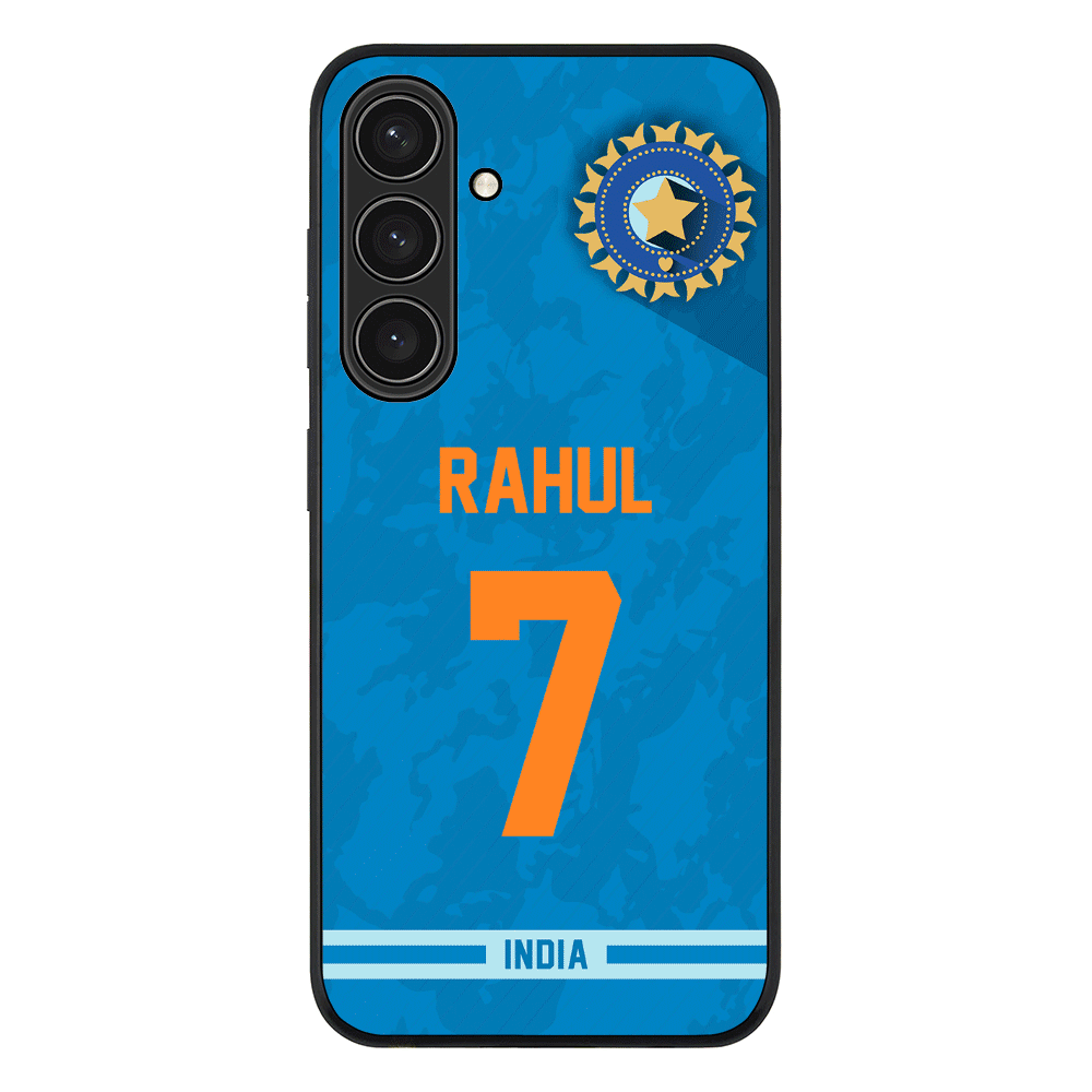 Samsung Galaxy S25 Plus / Rugged Black Personalized Cricket Jersey Phone Case Custom Name & Number - Samsung S Series - Stylizedd.com