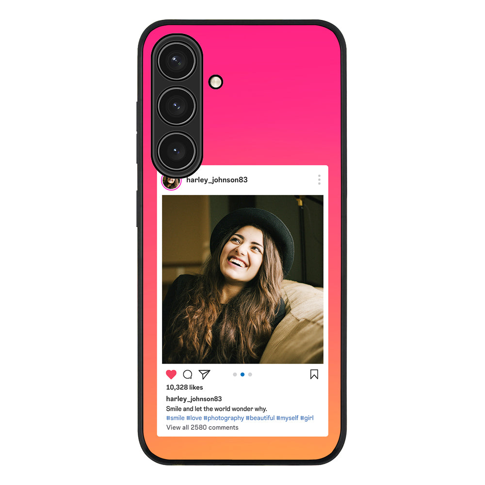 Samsung Galaxy S25 Plus / Rugged Black Custom Photo Instagram Post Template, Phone Case - Samsung S Series - Stylizedd.com