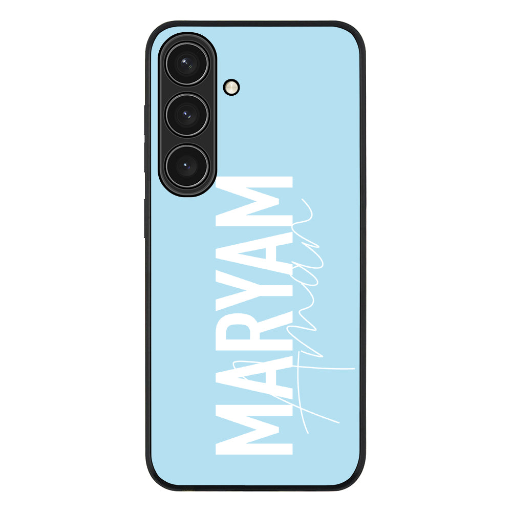 Samsung Galaxy S25 / Rugged Black Personalized Name Vertical, Phone Case - Samsung S Series - Stylizedd.com