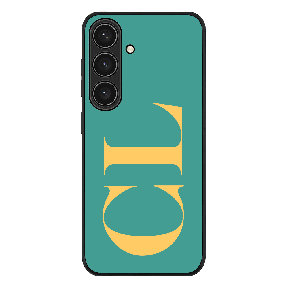 Samsung Galaxy S25 / Rugged Black Personalized Monogram Large Initial 3D Shadow Text, Phone Case - Samsung S Series - Stylizedd.com