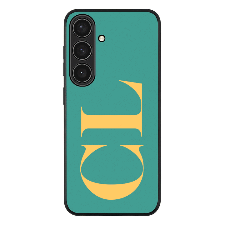 Samsung Galaxy S25 / Rugged Black Personalized Monogram Large Initial 3D Shadow Text, Phone Case - Samsung S Series - Stylizedd.com