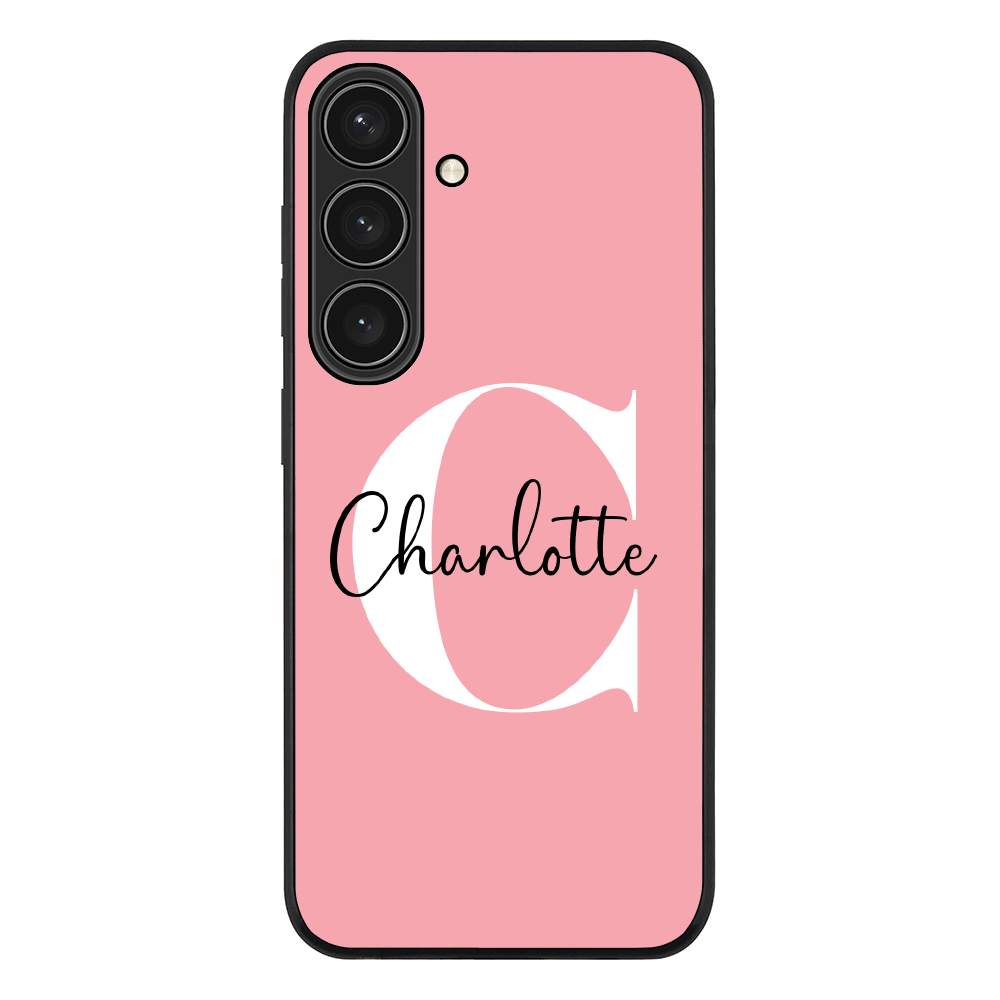 Samsung Galaxy S25 / Rugged Black Custom Monogram Large Initial Name & Letter, Phone Case - Samsung S Series - Stylizedd.com