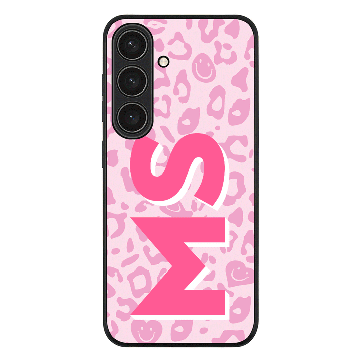 Samsung Galaxy S25 / Rugged Black Custom Monogram Initial 3D Shadow Text Seamless Pattern, Phone Case - Samsung S Series - Stylizedd.com