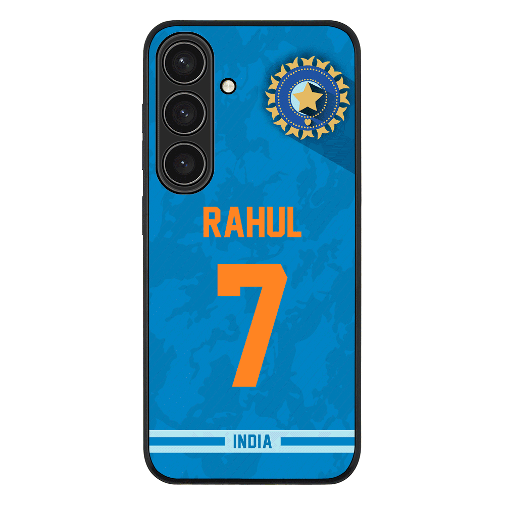 Samsung Galaxy S25 / Rugged Black Personalized Cricket Jersey Phone Case Custom Name & Number - Samsung S Series - Stylizedd.com