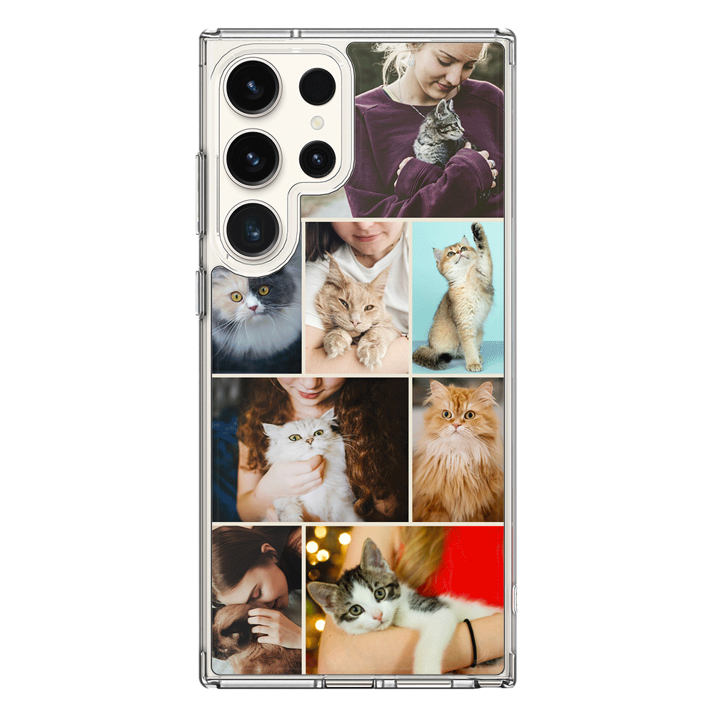 Samsung Galaxy S25 Ultra / Clear MagSafe Personalised Photo Collage Grid Pet Cat, Phone Case - Samsung S Series - Stylizedd.com
