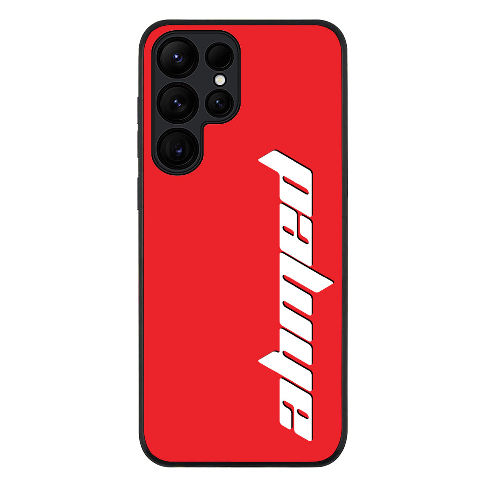 Samsung Galaxy S25 Ultra / Rugged Black Custom Text, Vertical Name Phone Case - Samsung S Series - Stylizedd.com