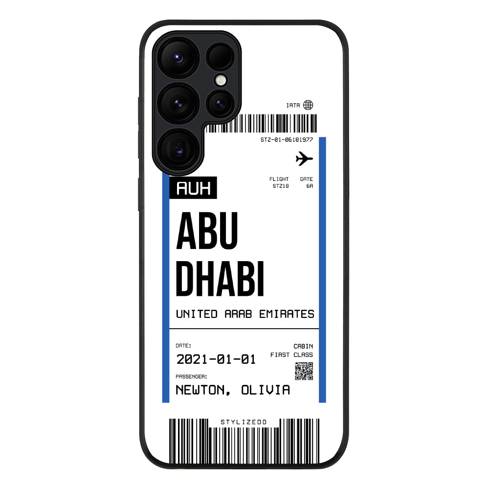 Samsung Galaxy S25 Ultra / Rugged Black Custom Flight Boarding Pass Ticket Phone Case - Samsung S Series - Stylizedd.com