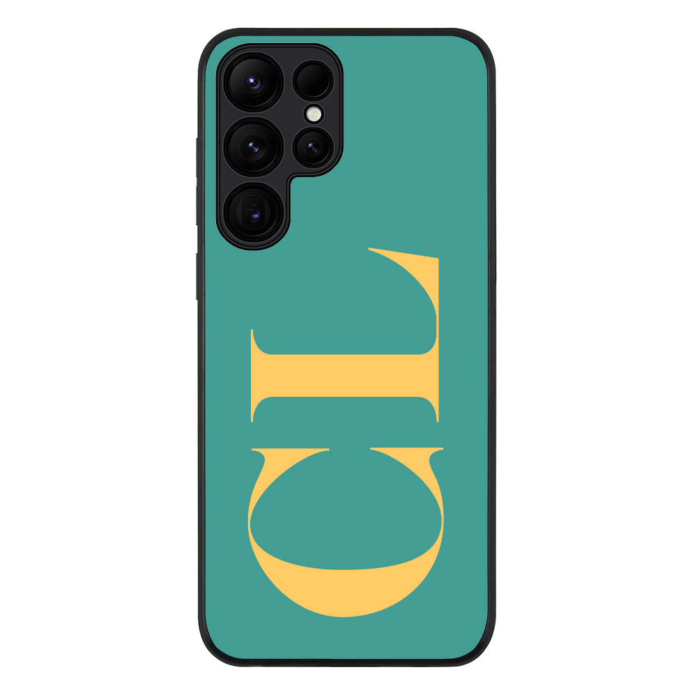 Samsung Galaxy S25 Ultra / Rugged Black Personalized Monogram Large Initial 3D Shadow Text, Phone Case - Samsung S Series - Stylizedd.com