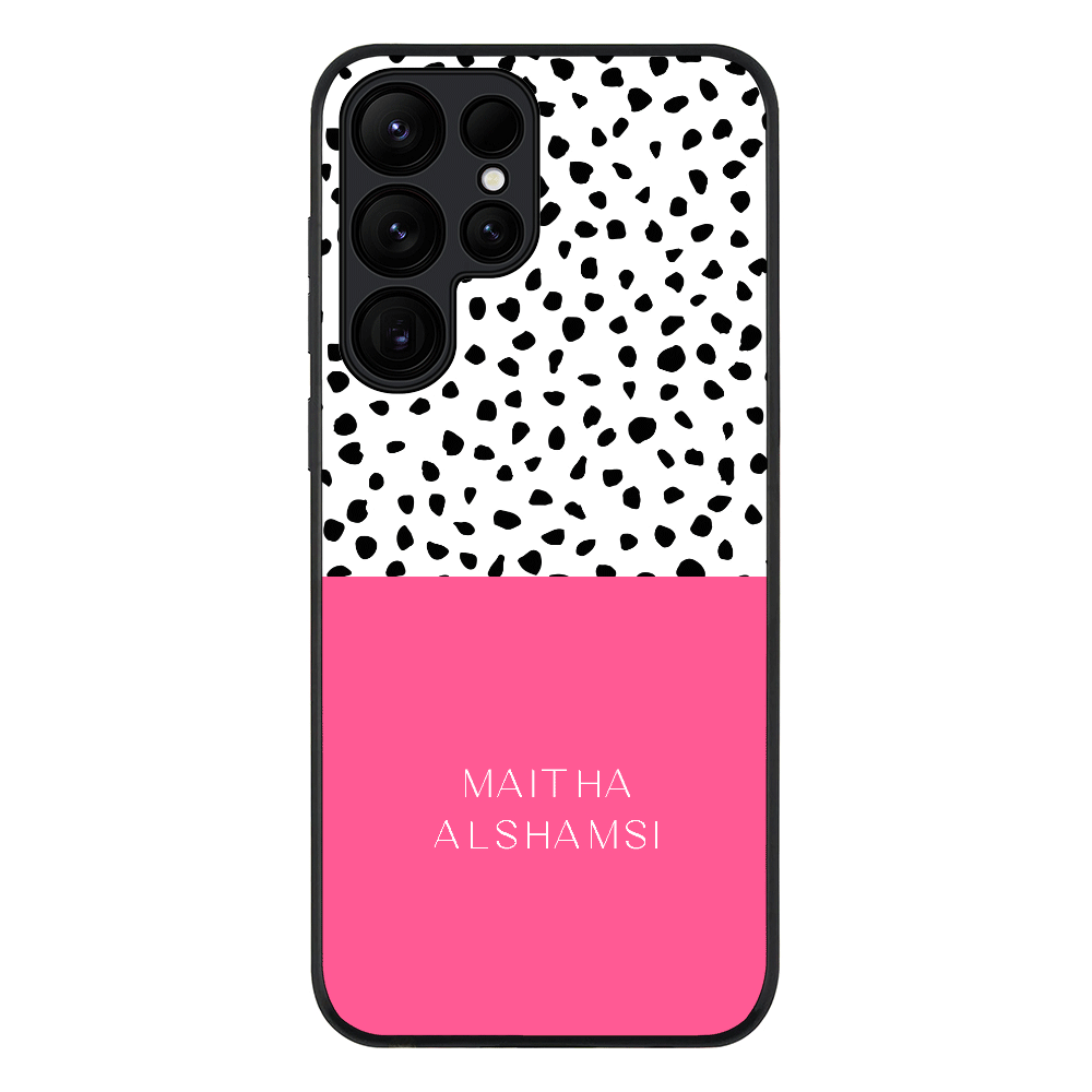 Samsung Galaxy S25 Ultra / Rugged Black Personalized Text Colorful Spotted Dotted, Phone Case - Samsung S Series - Stylizedd.com