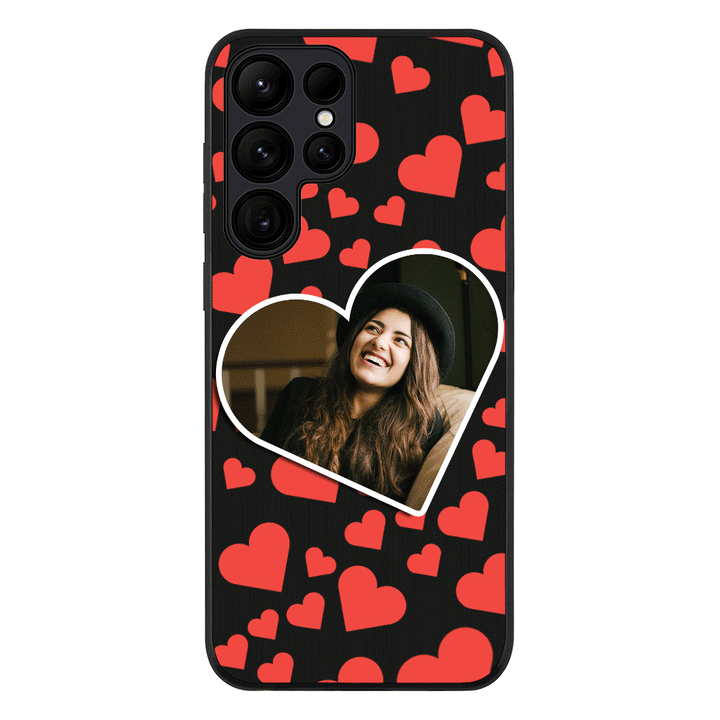 Samsung Galaxy S25 Ultra / Rugged Black Custom Photo Heart shaped, Phone Case - Samsung S Series - Samsung S Series - Stylizedd.com